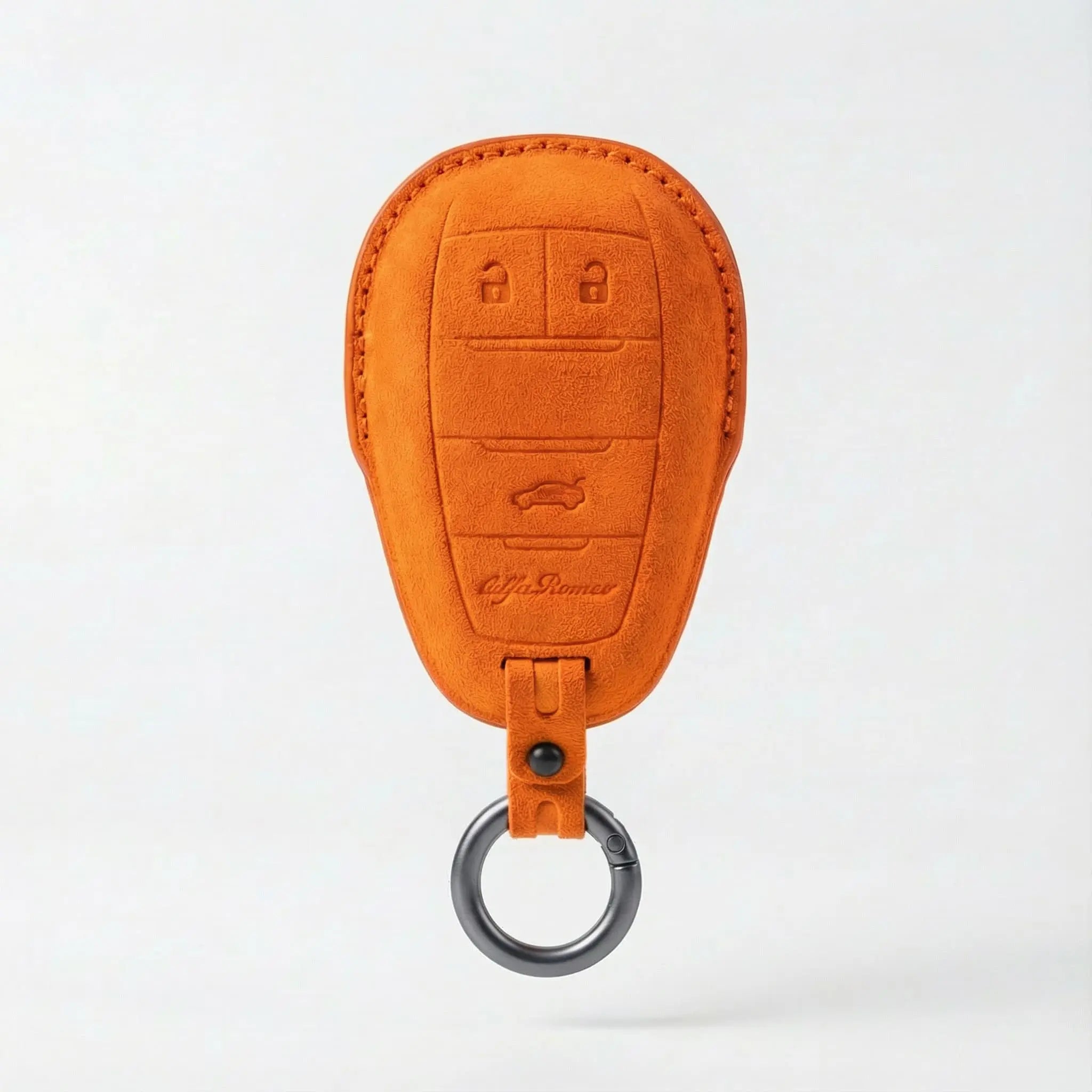 Alfa Romeo key cover orange Alcantara - bold suede key fob case for Alfa Romeo Giulia Stelvio