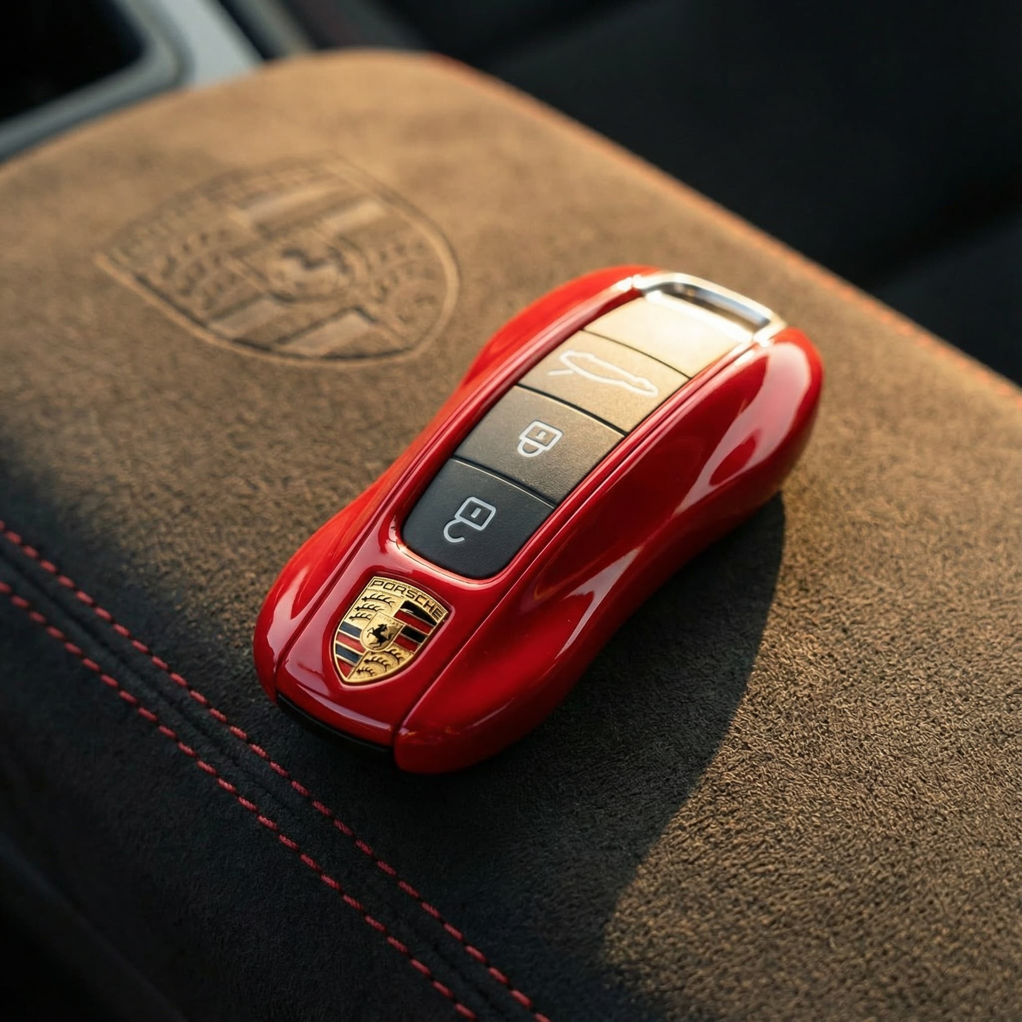 Porsche Key Cover - Painted - Carmine Red