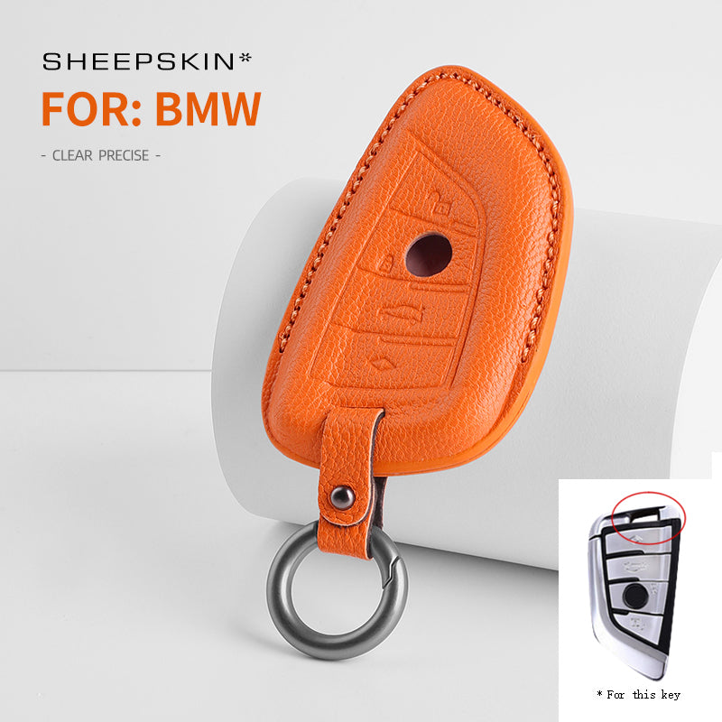 BMW Type A sheepskin key cover - Orange