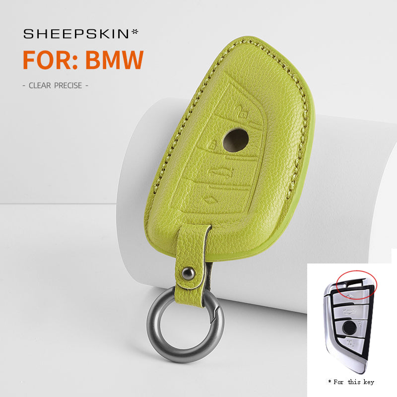 BMW Type A sheepskin key cover - Green
