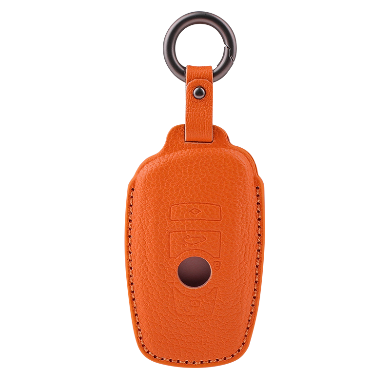 BMW Type B sheepskin key cover - Orange detail
