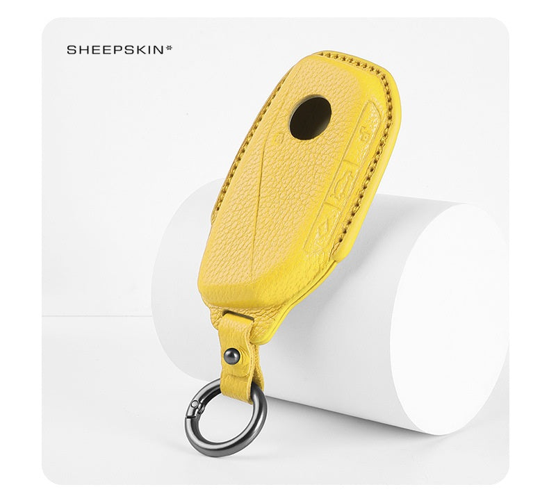 BMW Type D sheepskin key cover - Yellow