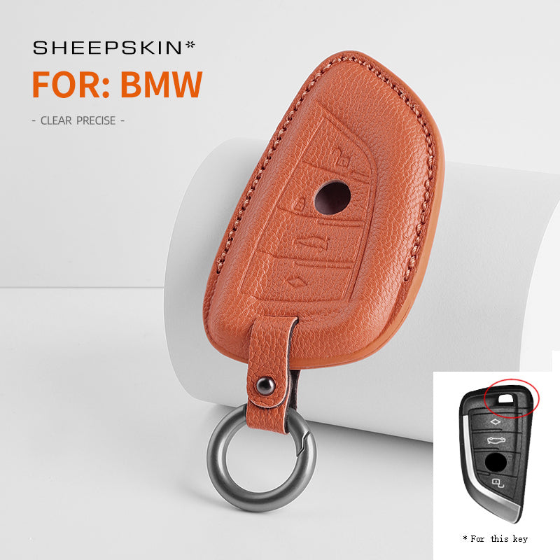 BMW Type E sheepskin key cover - Brown