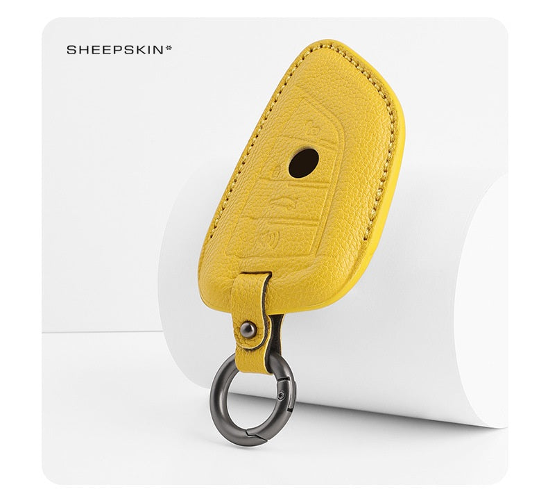 BMW Type F sheepskin key cover - Yellow