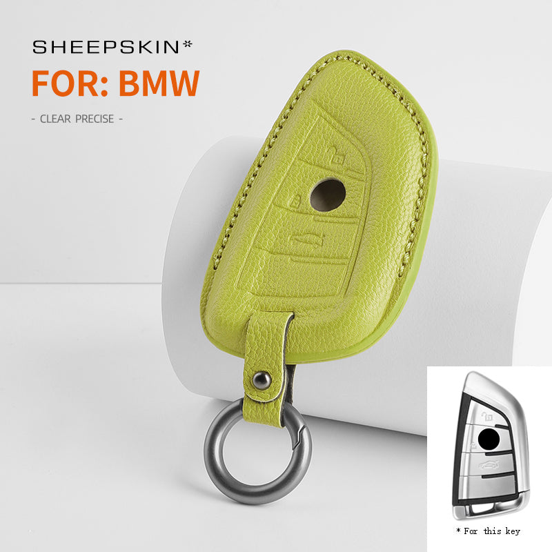 BMW Type G sheepskin key cover - Green