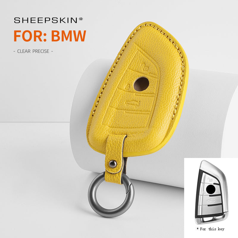 BMW Type G sheepskin key cover - Yellow