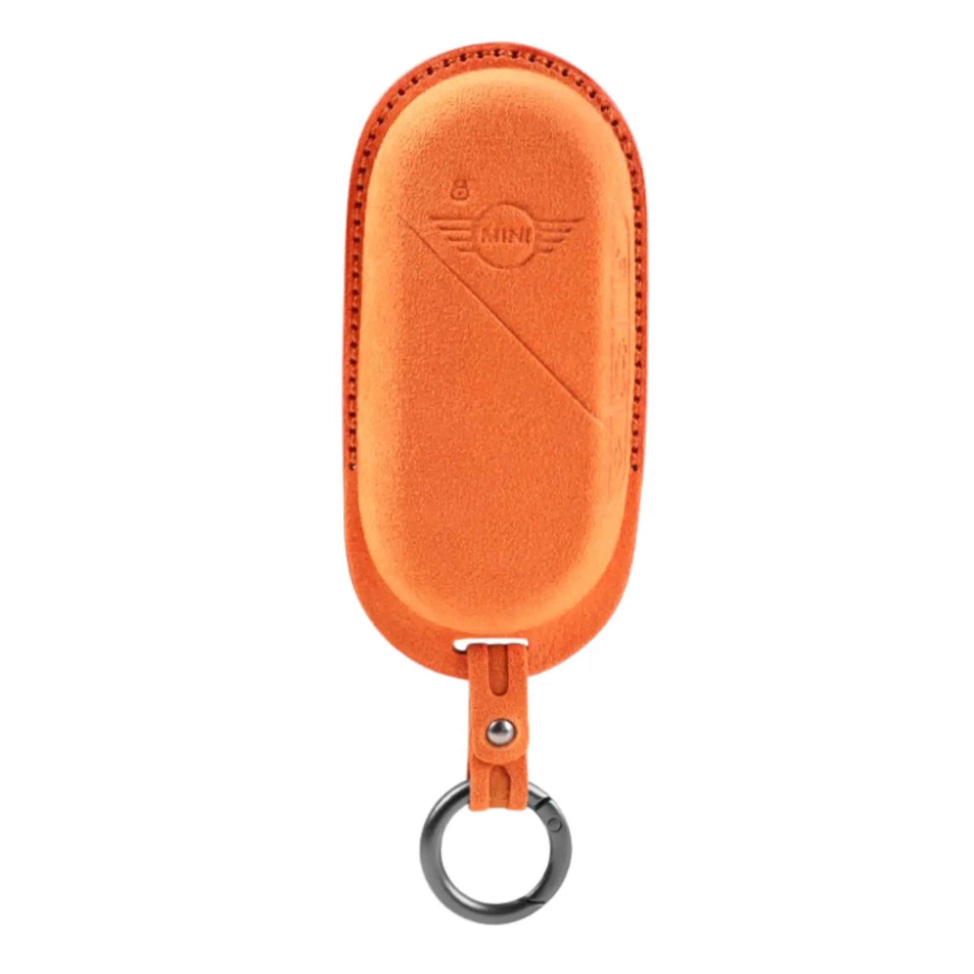 Mini Cooper key cover orange Alcantara - bold suede key fob case for Mini Cooper One S Clubman