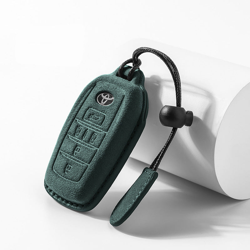 Green Alcantara key case with Toyota smart key fob – Sienna/Alphard compatible
