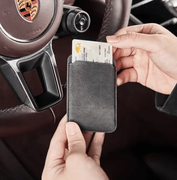 Alcantara MagSafe Phone Cardholder | Dark Grey - Jonparts