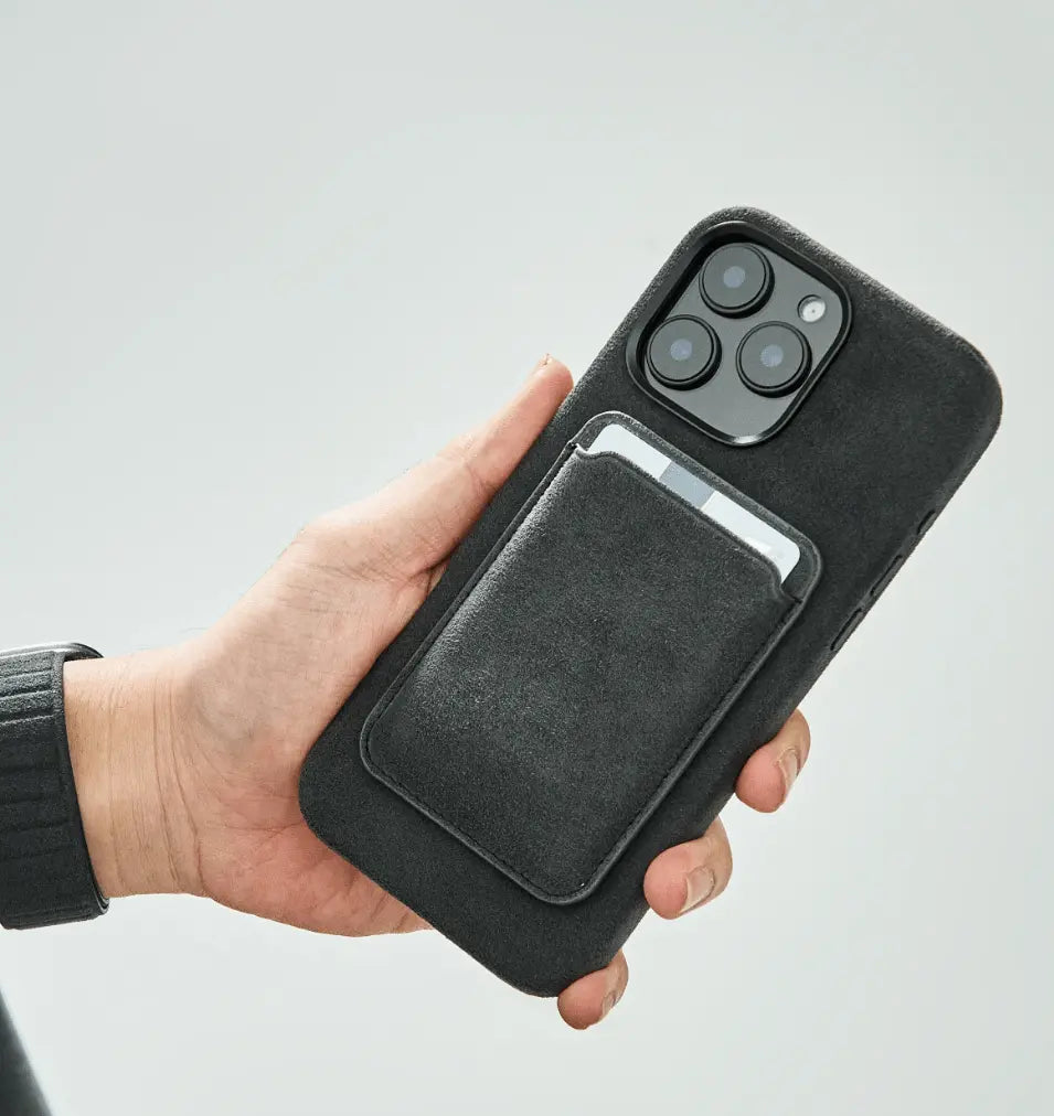 Alcantara MagSafe Phone Cardholder | Dark Grey - Jonparts