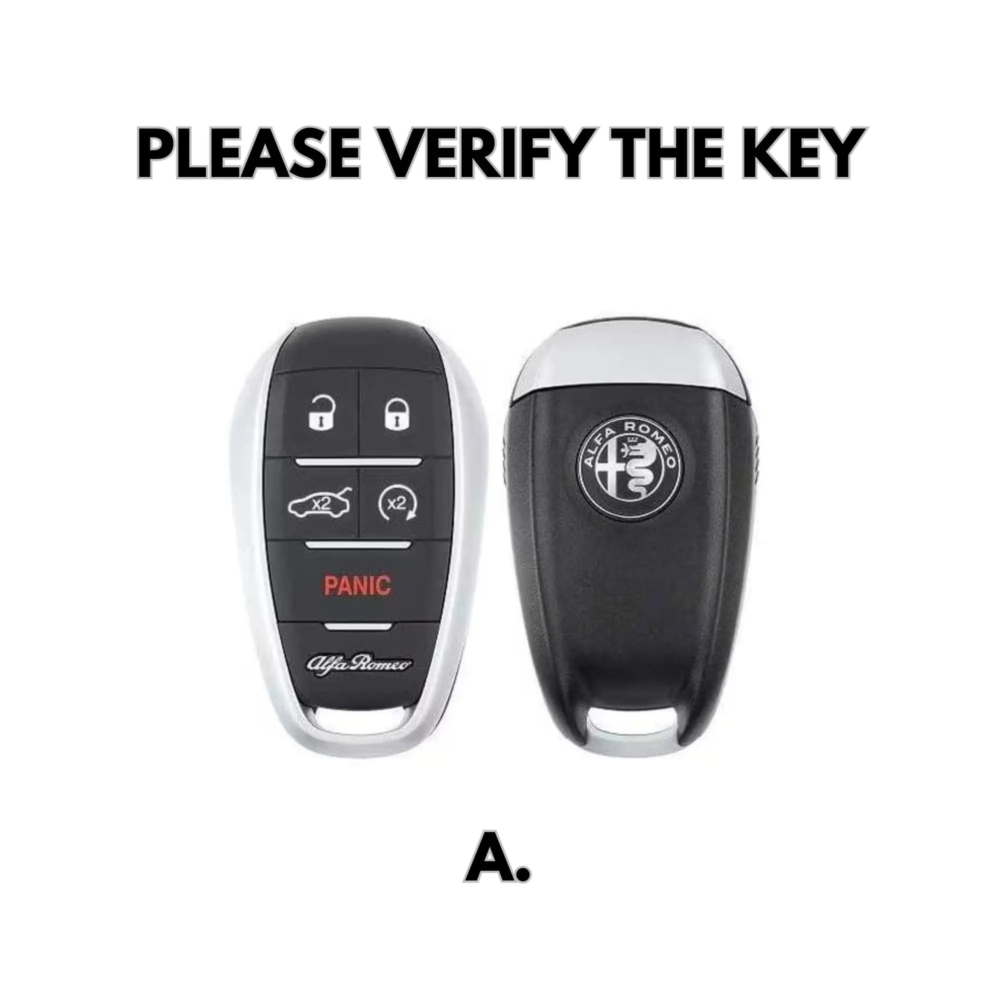 Alfa Romeo Giulia Stelvio key fob verification - Alcantara key cover Type A compatibility guide