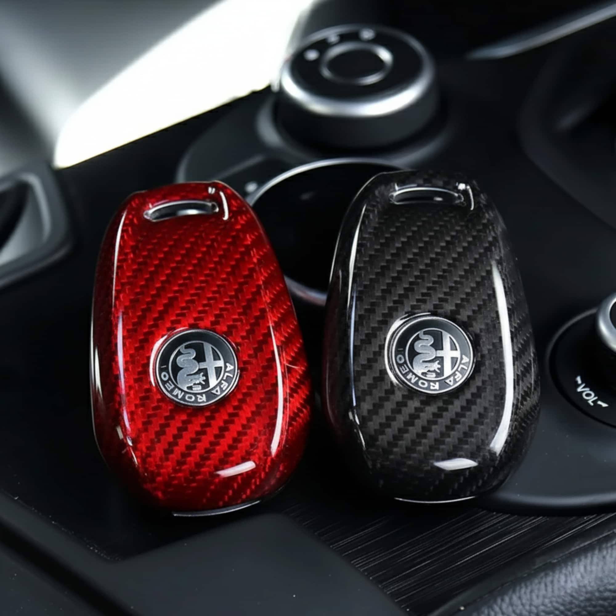 Alfa Romeo Carbon Fiber Key Cover | Giulia & Stelvio - Jonparts