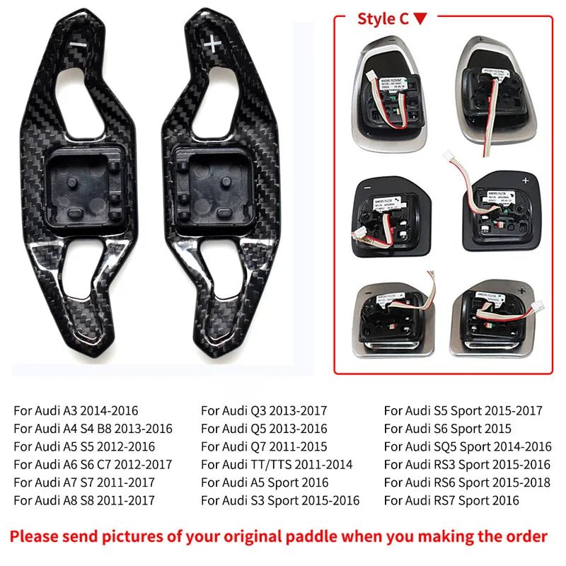 AUDI CARBON FIBER URUS STYLE PADDLE SHIFTS - Jonparts
