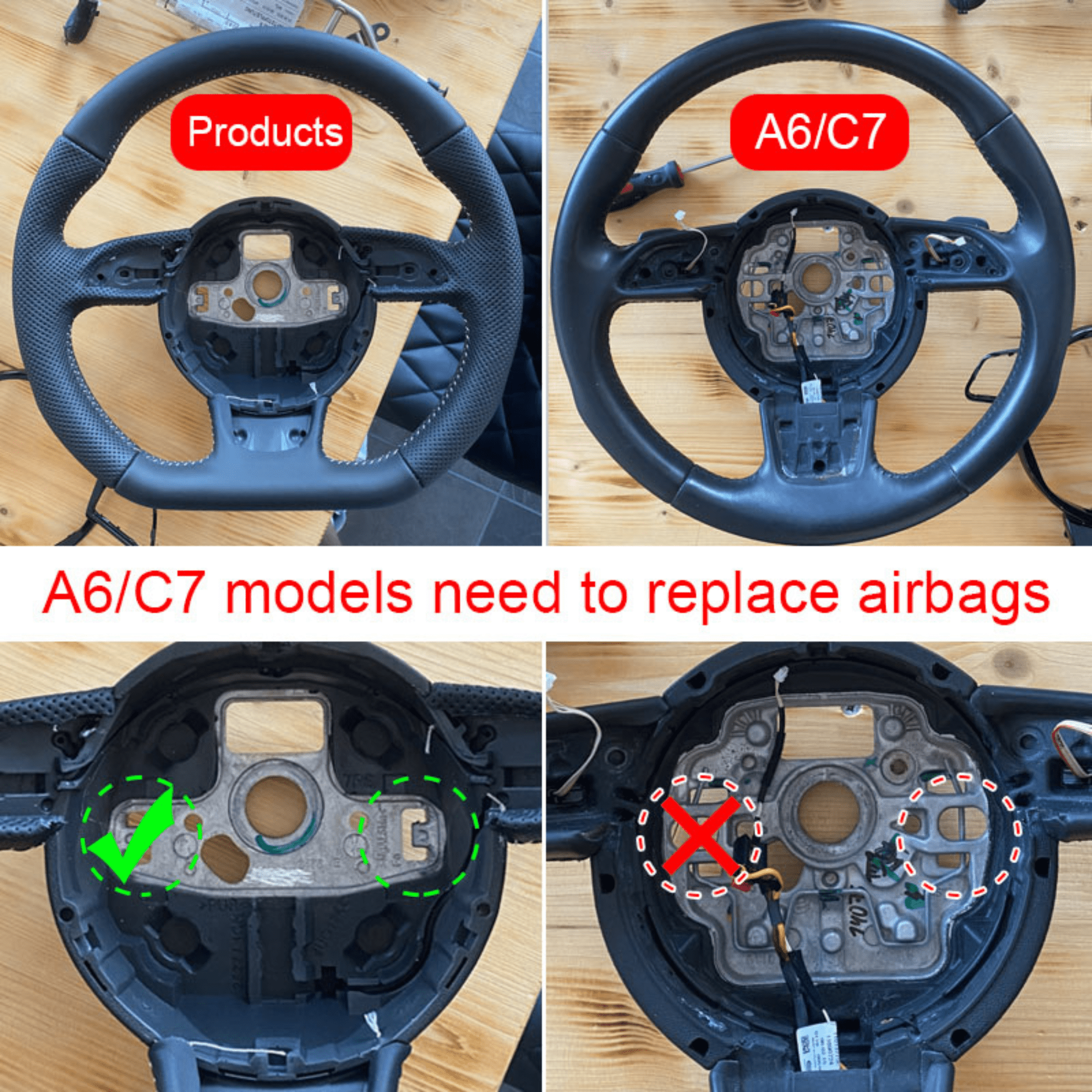AUDI STEERING WHEEL | FLAT - BOTTOM | CARBON FIBER - Jonparts