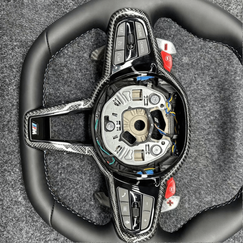 BMW CS - Style Steering Wheel | F & G Chassis | Leather + Carbon Look - Jonparts