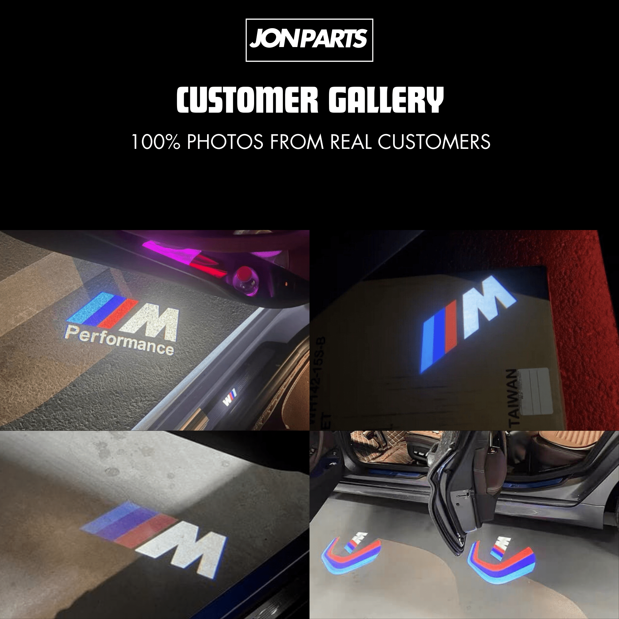 Real BMW puddle lights installation photos – LED door logo projectors