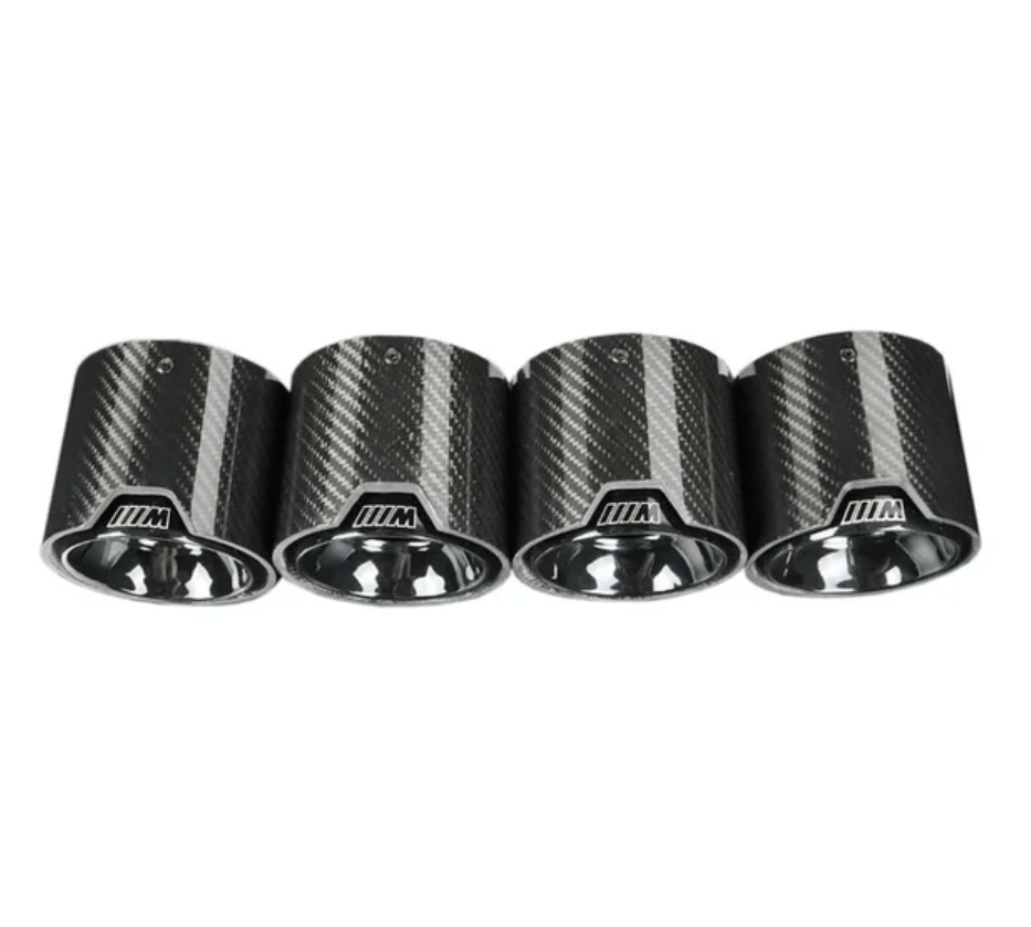 BMW M Performance Style Carbon Fiber Exhaust Tips for BMW G80 M3 & G82 M4 – Real Carbon - Jonparts