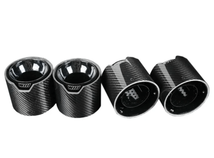 BMW M Performance Style Carbon Fiber Exhaust Tips for BMW G80 M3 & G82 M4 – Real Carbon - Jonparts