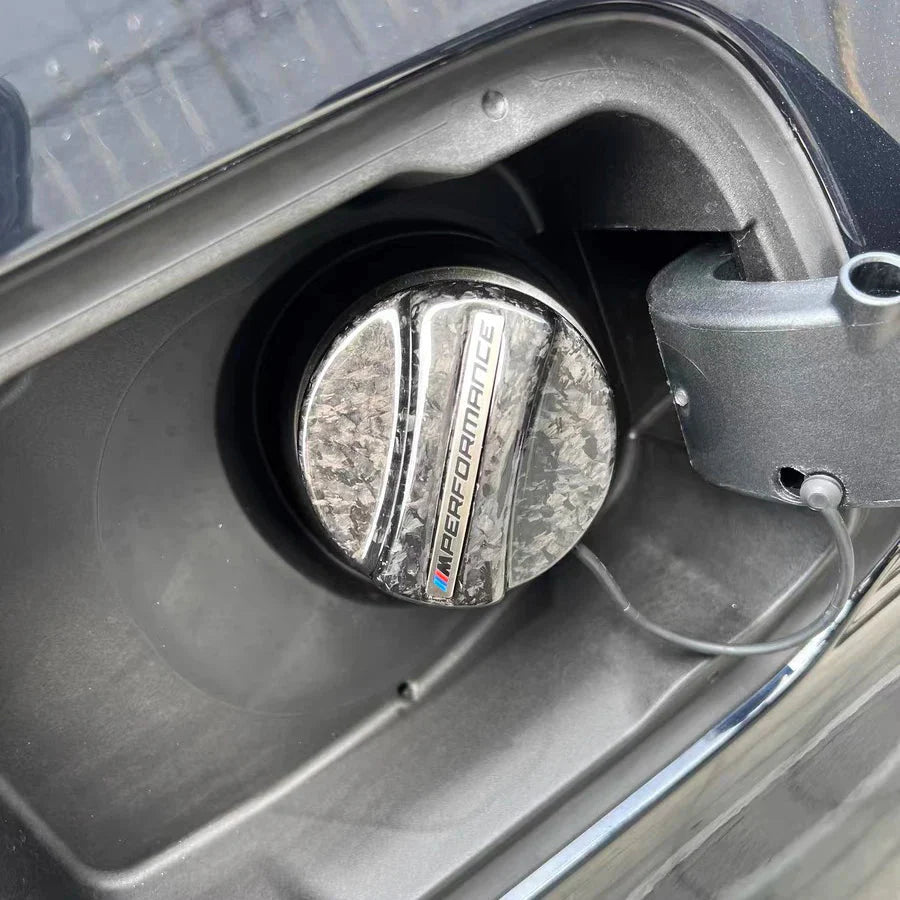 BMW Real Carbon Fiber Fuel Tank Cap Cover – Fits 1/3/4/5/7/G Series - Jonparts