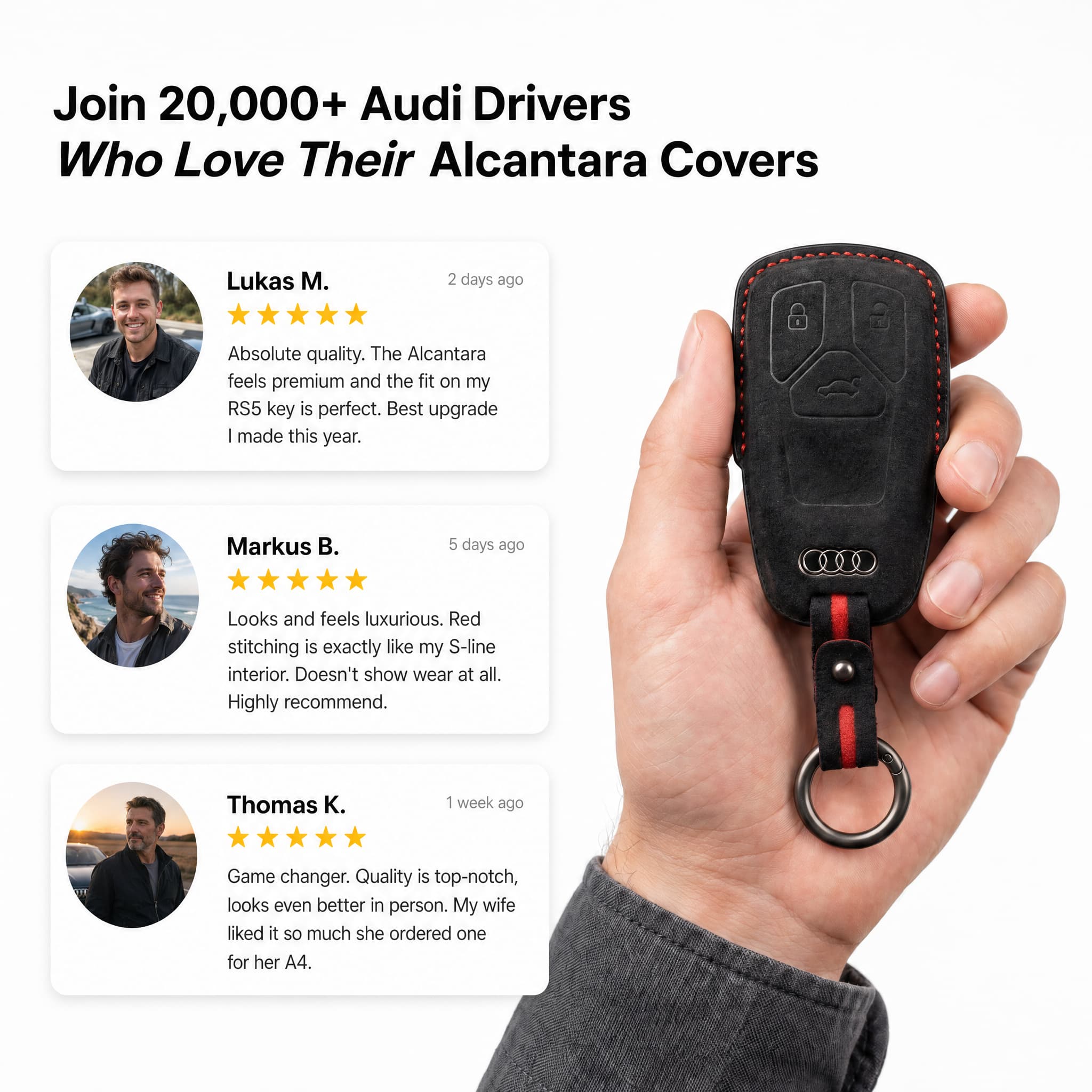 Audi Key Cover - Alcantara (Suede)