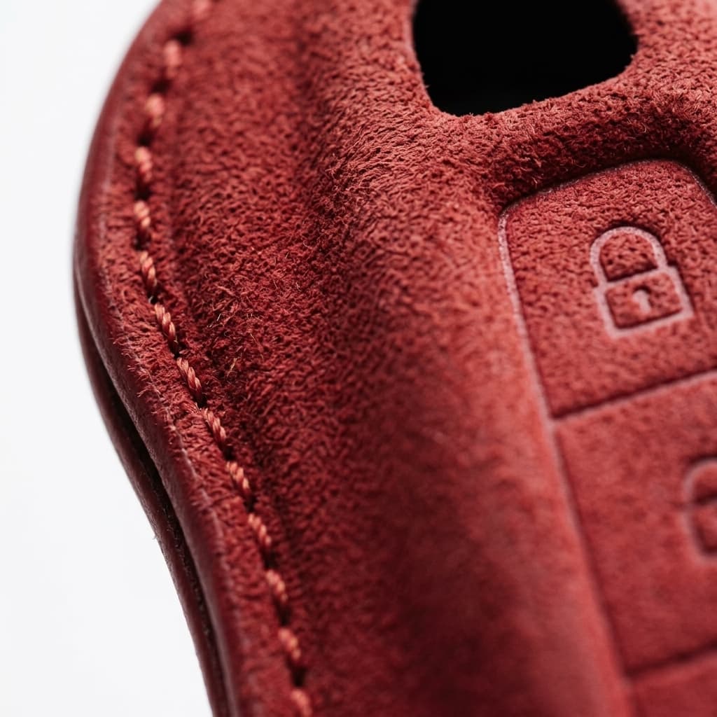 Porsche Key Cover - Red Alcantara