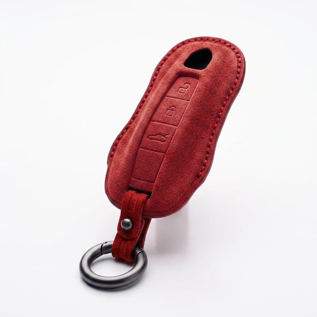 Porsche Key Cover - Red Alcantara