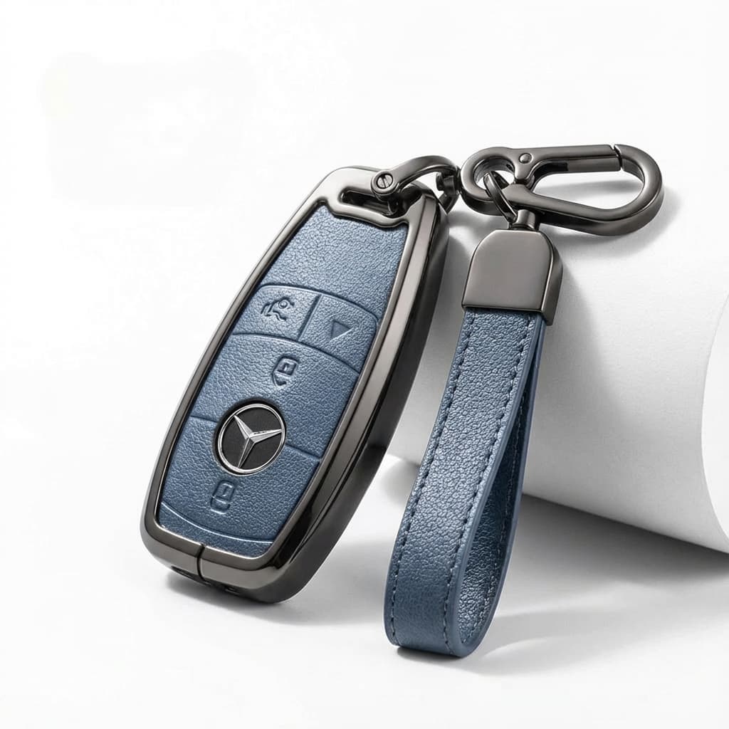 Mercedes Benz key cover B-Type alloy in blue