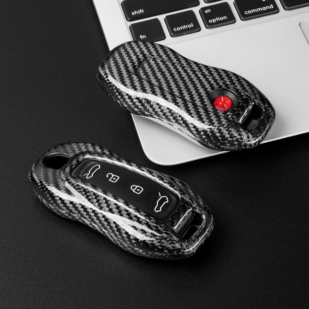 Porsche Carbon Fiber Key Fob Case – Real Carbon | MACAN EV KEY - Jonparts