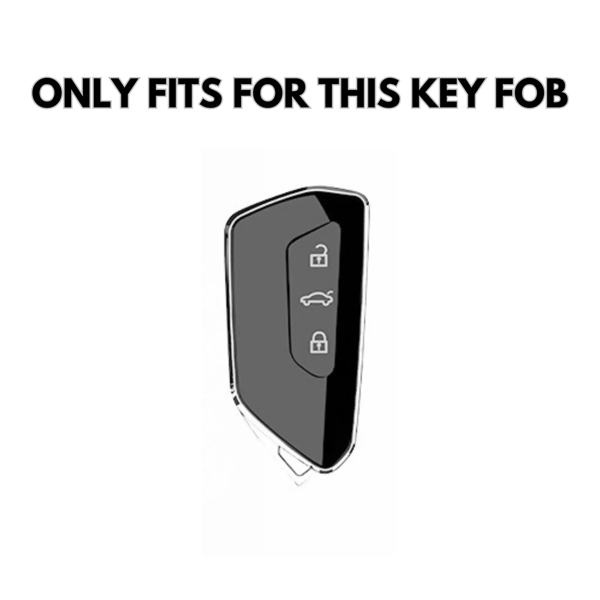 Volkswagen smart key fob compatibility diagram – Alcantara key cover Type A fits this VW key model