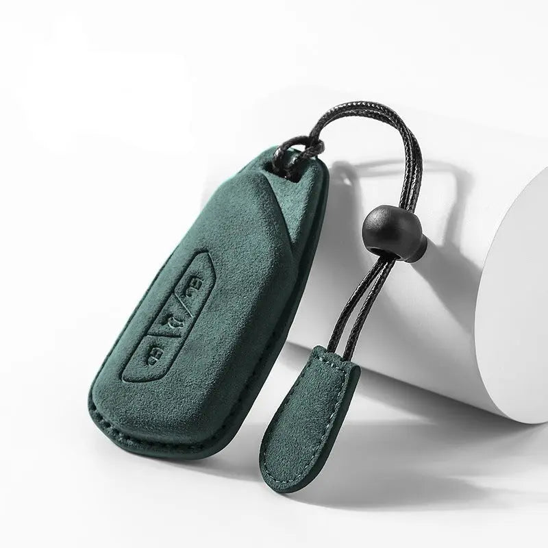 Green Volkswagen Alcantara key cover – premium VW key fob case