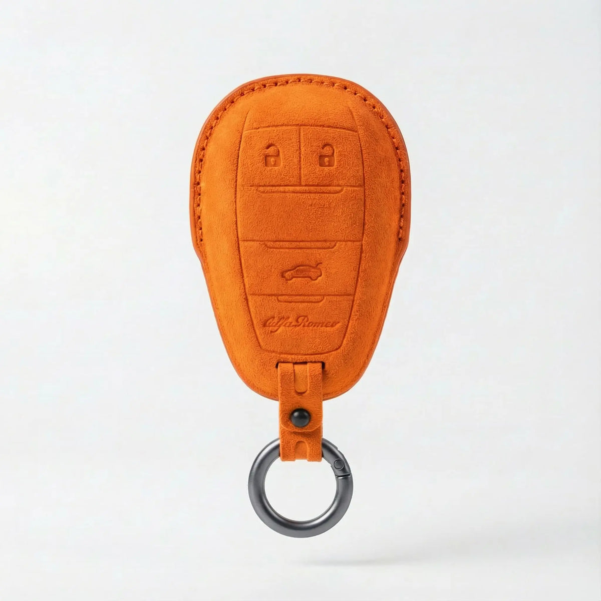 Alfa Romeo Alcantara suede key fob cover in orange