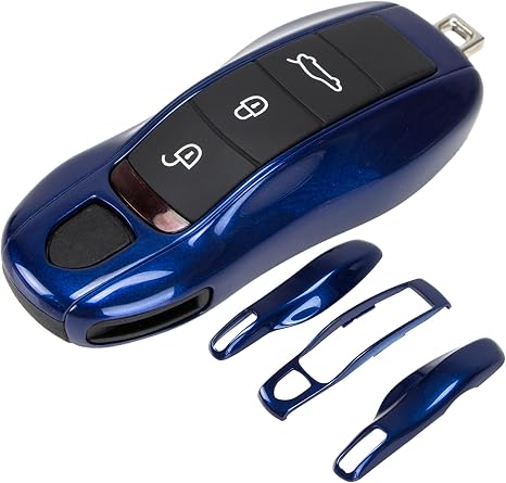 Porsche painted key fob cover in gentian blue
