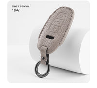 Audi sheepskin key fob cover in gray