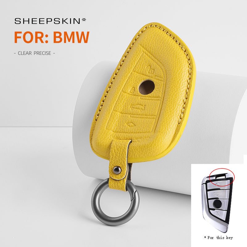 BMW Type A sheepskin key cover - Yellow