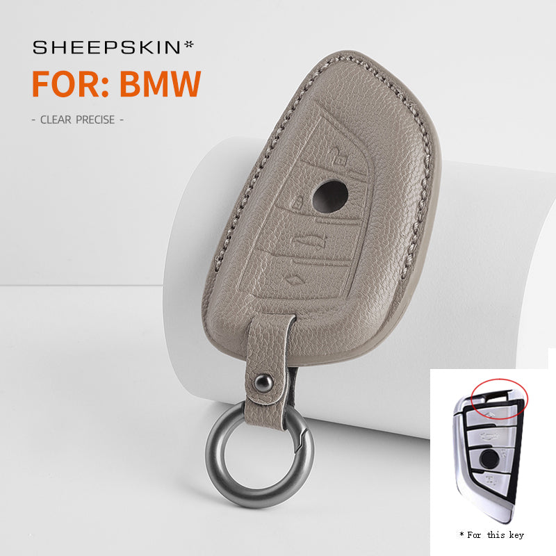 BMW Type A sheepskin key cover - Gray