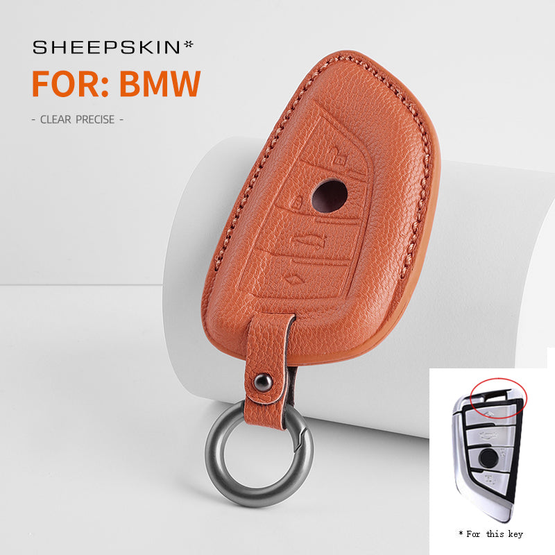 BMW Type A sheepskin key cover - Brown