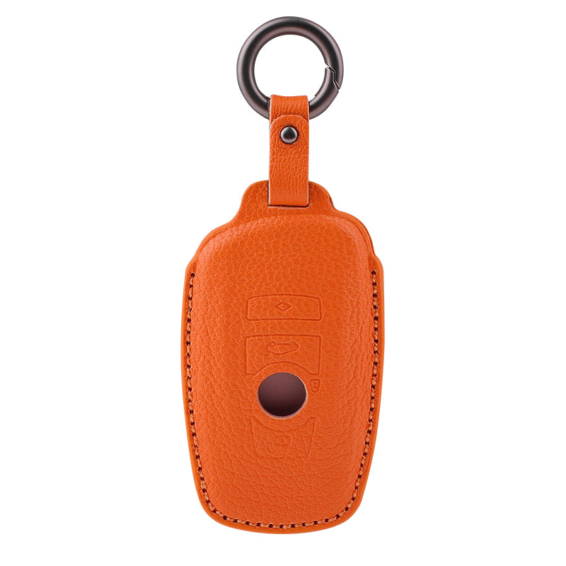 BMW Type B sheepskin key cover - Orange front