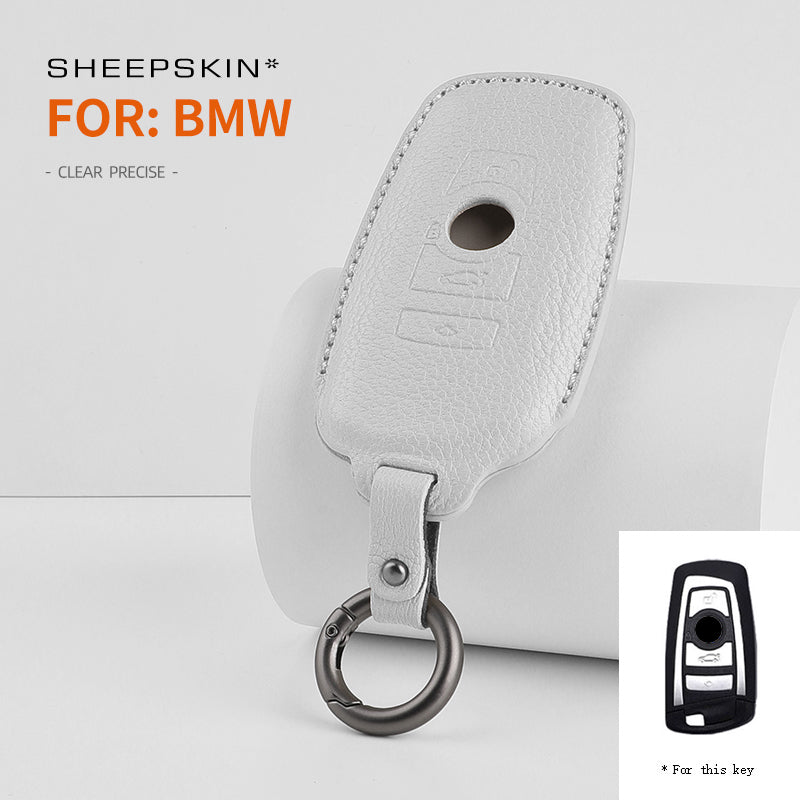 BMW Type B sheepskin key cover - White