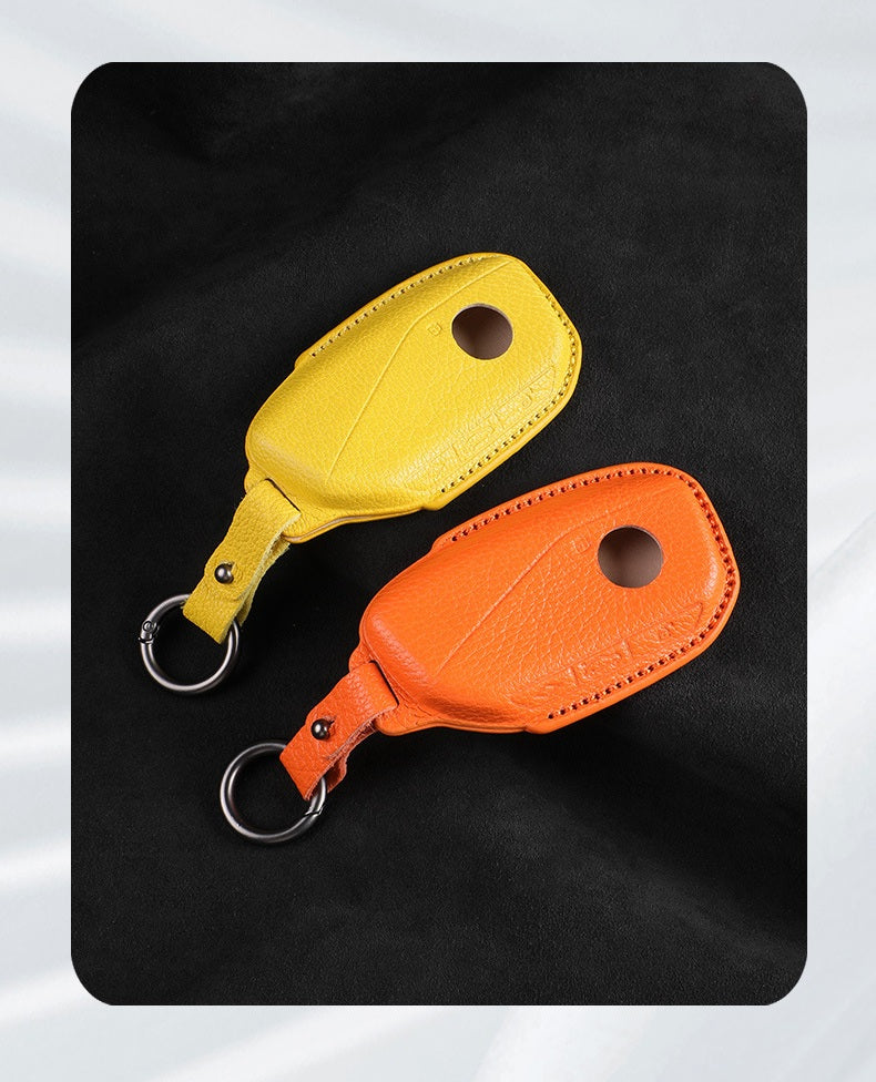 BMW Type D sheepskin key cover - Yellow and Orange