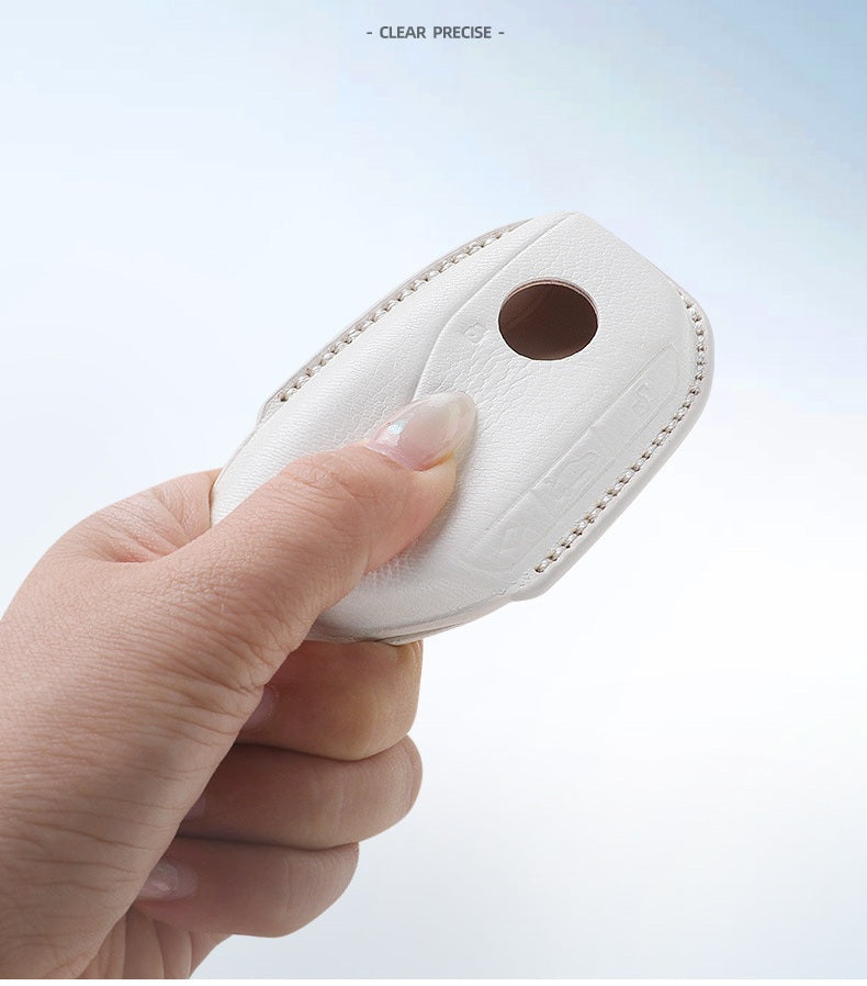 BMW Type D sheepskin key cover - White detail