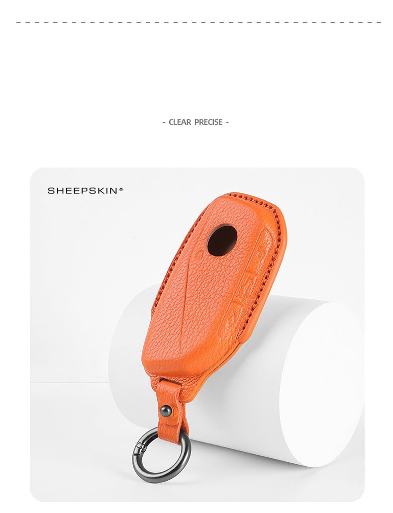 BMW Type D sheepskin key cover - Orange