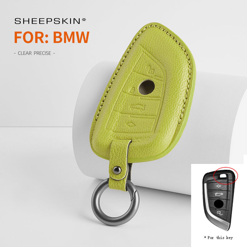 BMW Type E sheepskin key cover - Green