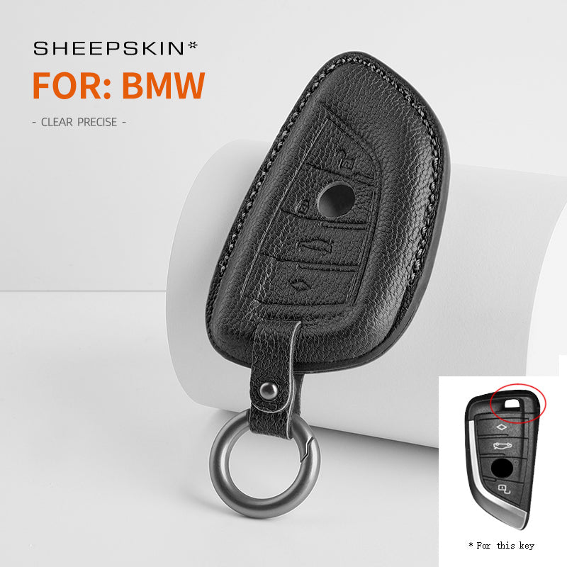 BMW Type E sheepskin key cover - Black