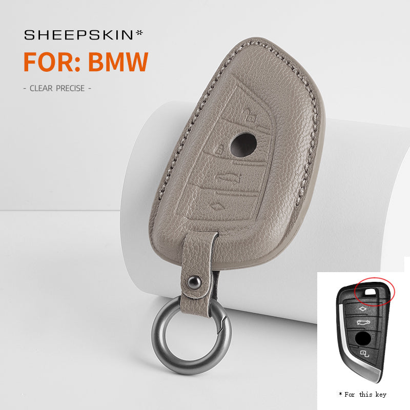 BMW Type E sheepskin key cover - Gray