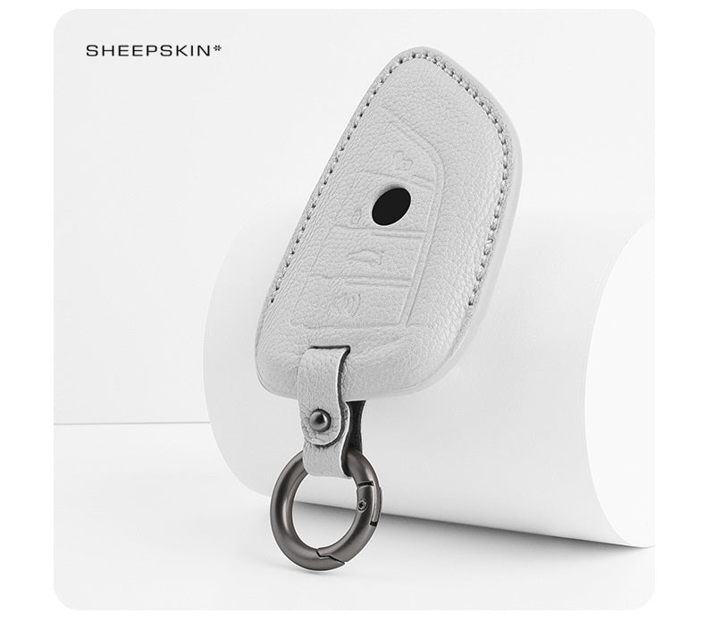 BMW Type F sheepskin key cover - White