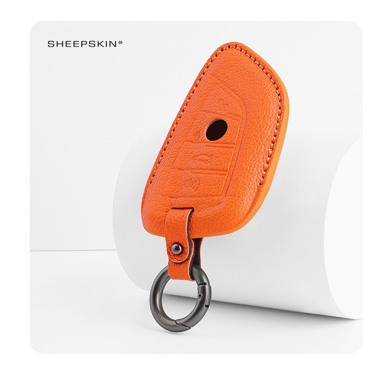 BMW Type F sheepskin key cover - Orange