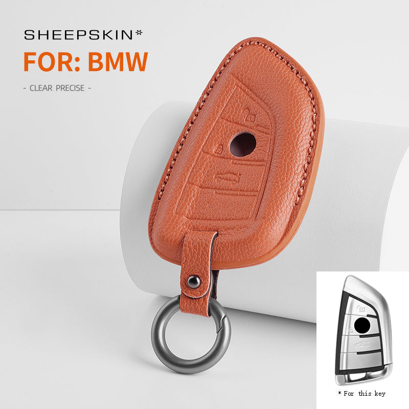 BMW Type G sheepskin key cover - Brown