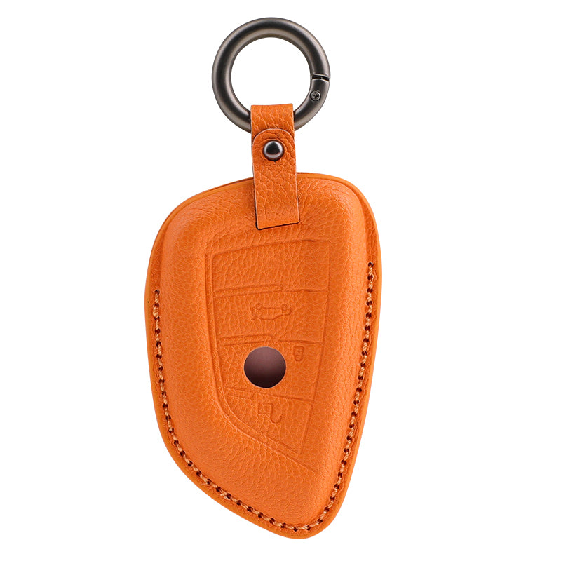 BMW Type G sheepskin key cover - Orange detail