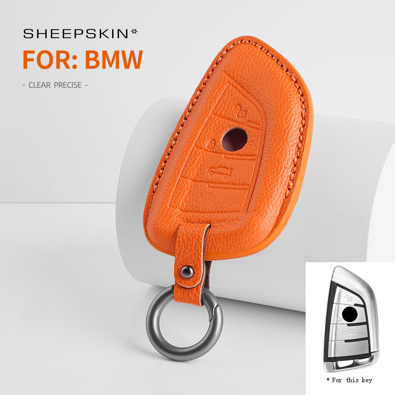 BMW Type G sheepskin key cover - Orange