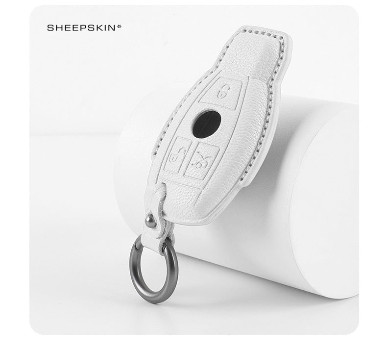 Mercedes-Benz sheepskin key fob cover, view 2
